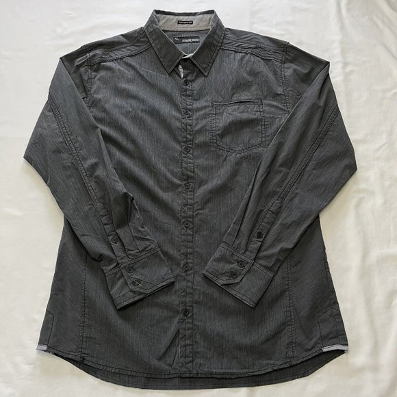 Buckle Black Shirt Size XL Tailored Fit Mens Long Sleeve Button Up Charcoal Gray - Picture 1 of 10